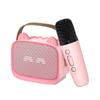 Kids Karaoke Speaker with 2 Mics Colorful Lights Support Noise Reduction BT for Smartphone