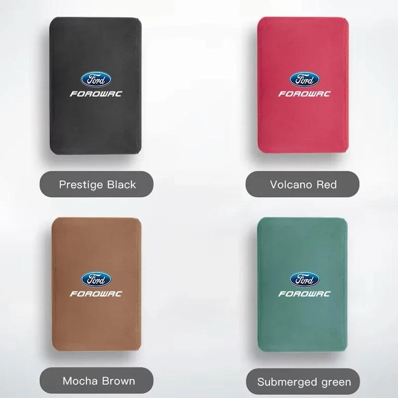 Car Sticker Hot For Ford Car Suede Armrest Mat Arm Rest Box Cushion Protection Decoration Pad For Ford Focus mk2 mk3 Fiesta mk7