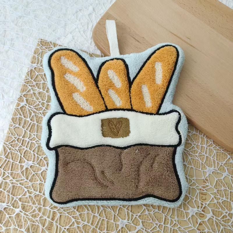 Cute Puppy Hand Towel Quick Drying Kitchen Cleaning Rag Coral Velvet Cartoon Animal Absorbent Bathroom Hanging Towel