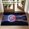 Crystal Velvet Square Rug Custom NameBayern Munich Pattern Non Slip Home Floor Decor Rug