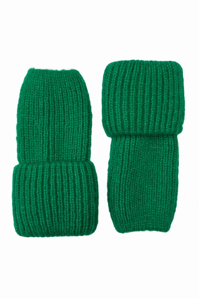 Alma-Fingerless Mittens Gloves Color Green