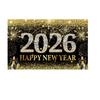Black Gold 2026 New Year Backdrops Colorful Balloon Photo Background Party Background  Photo Studio