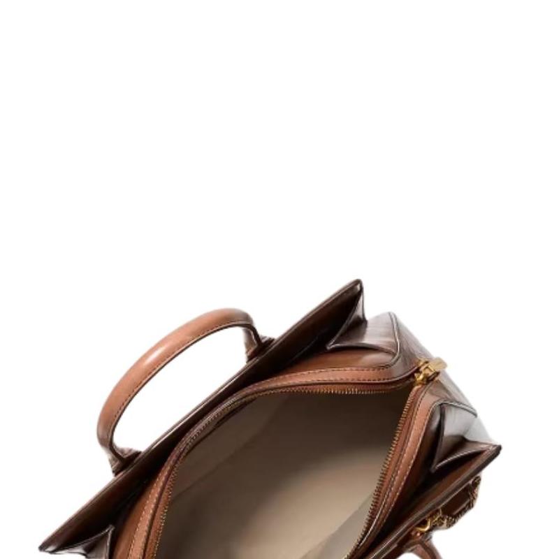 Michael Kors Laila Casual Commuter Simple Leather Tote Bag Medium Women handbags Brown 30S6A9IS2L-BROWN