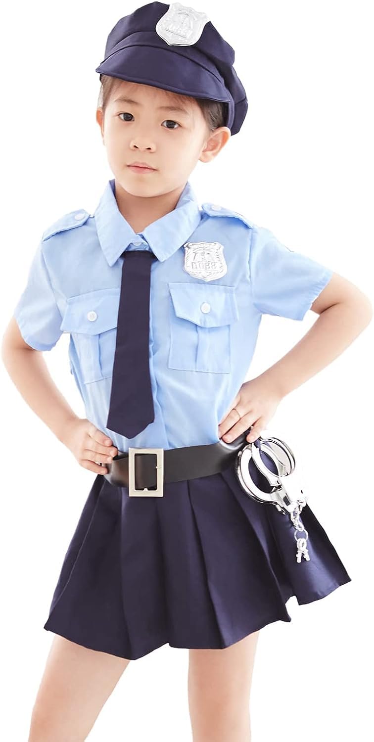 

Детский полицейский костюм для косплея на Хэллоуин для мальчиков и унисекс [Brightlara] для девочек, kidscos03-110