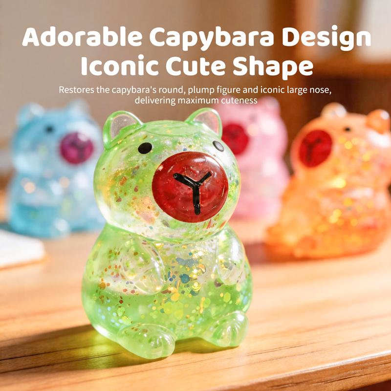Cute Capybara Glitter Squishy Toy Slow Rising Squeeze Stress Relief Toy Sensory Fidget Toy for Anxiety Relief Party Favors Gift