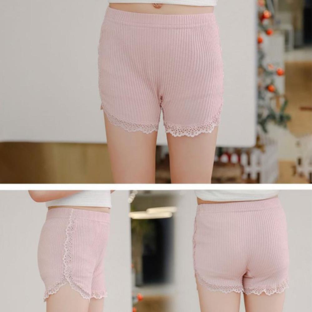 Kids Girls Lace Patchwork Safety Pants 