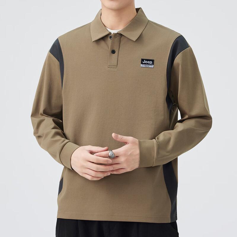 JEEP Men's Long Sleeve Polo T-Shirt