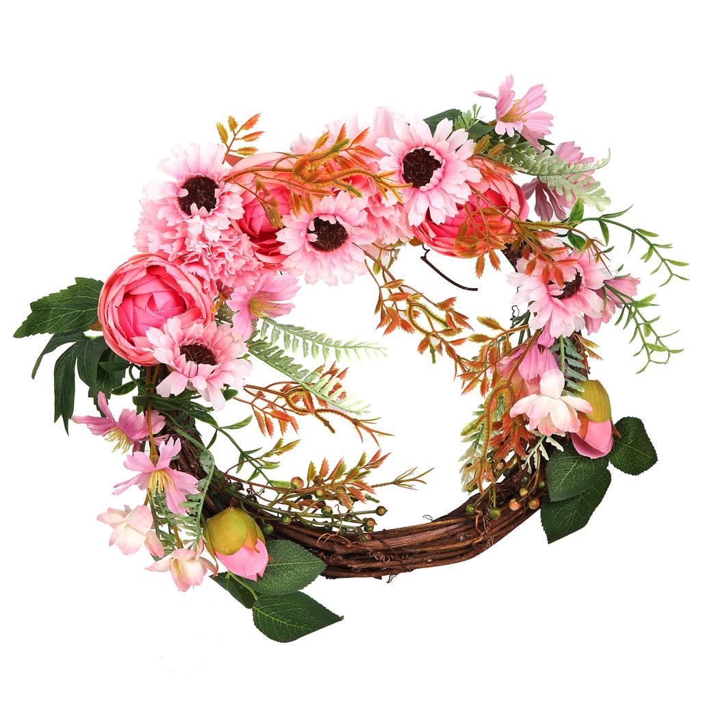 Artificial Flower Wreath Simulation Peony Door Hanging Garland Festivals Party DecorationPink