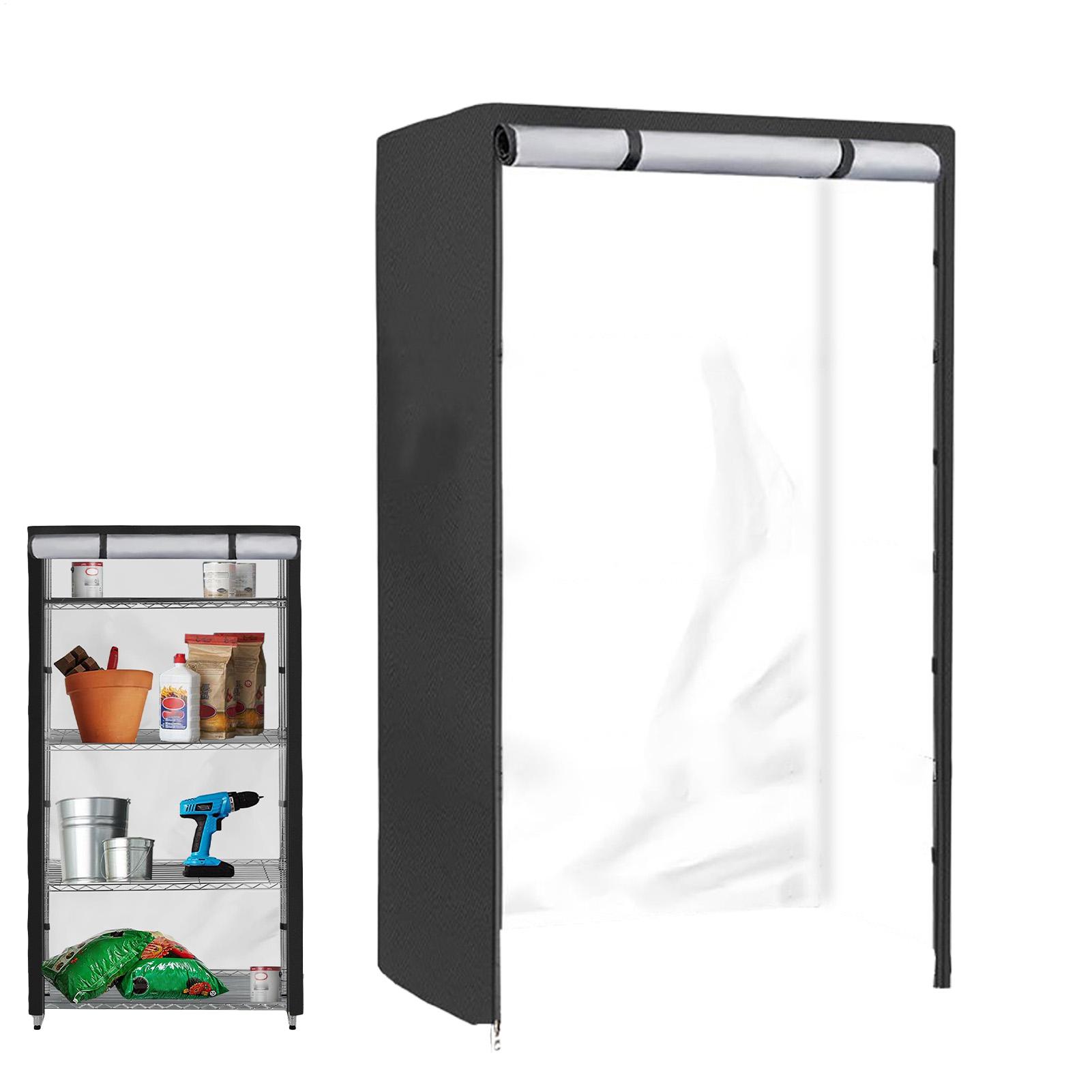 Waterproof Rack Shelf Cover 420D Oxford Cloth Sun Protection Standing Shelf Units Cover With Zipper For Pantry Garage Basement