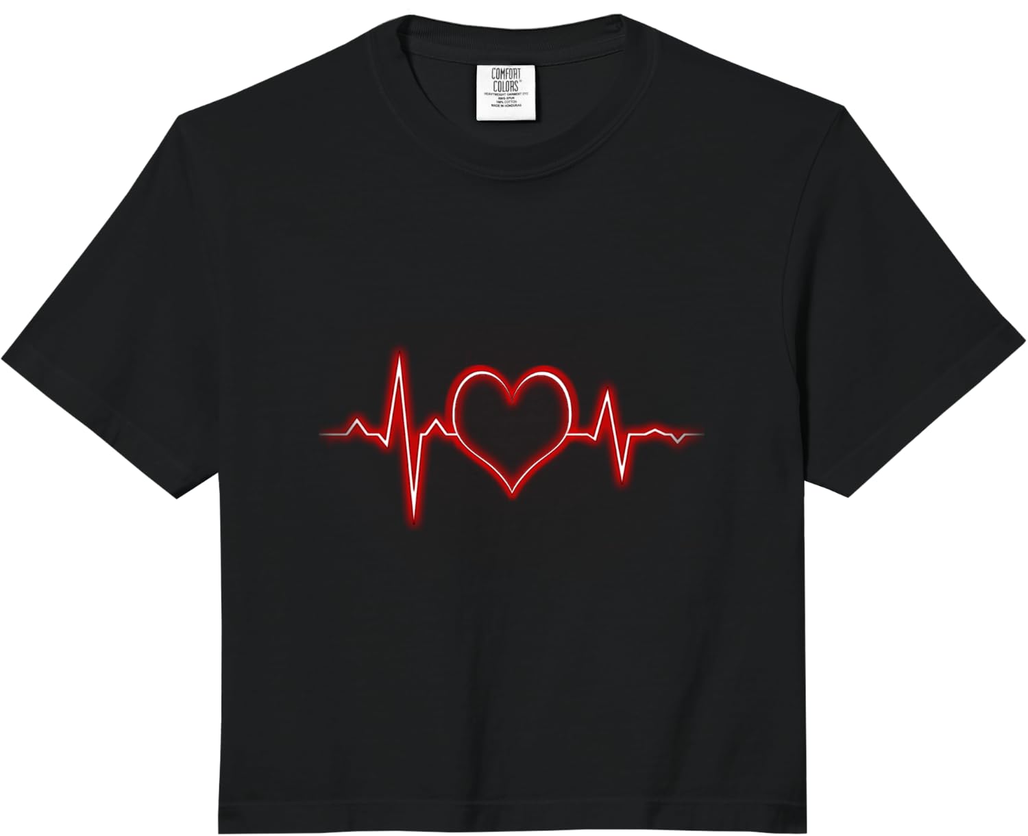 Heart Heartbeat Pulse Valentines Day Gift with Love Comfort Colors Crop Top Unisex T-Shirt L