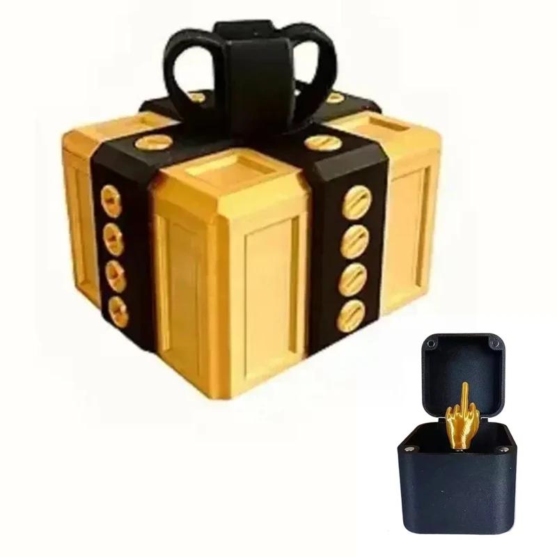 The Annoying Present with Middle Finger in A Box Gift Box with Screws Prank Surprise Pop-Up Novelty Funny Gifts for Adult Toys