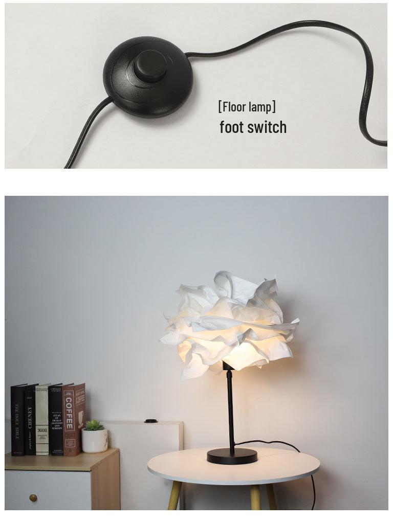 Cloud Straight Tube Floor Lamp with Paper Lampshade for Living Room, Bedroom, and Restaurant Decor.