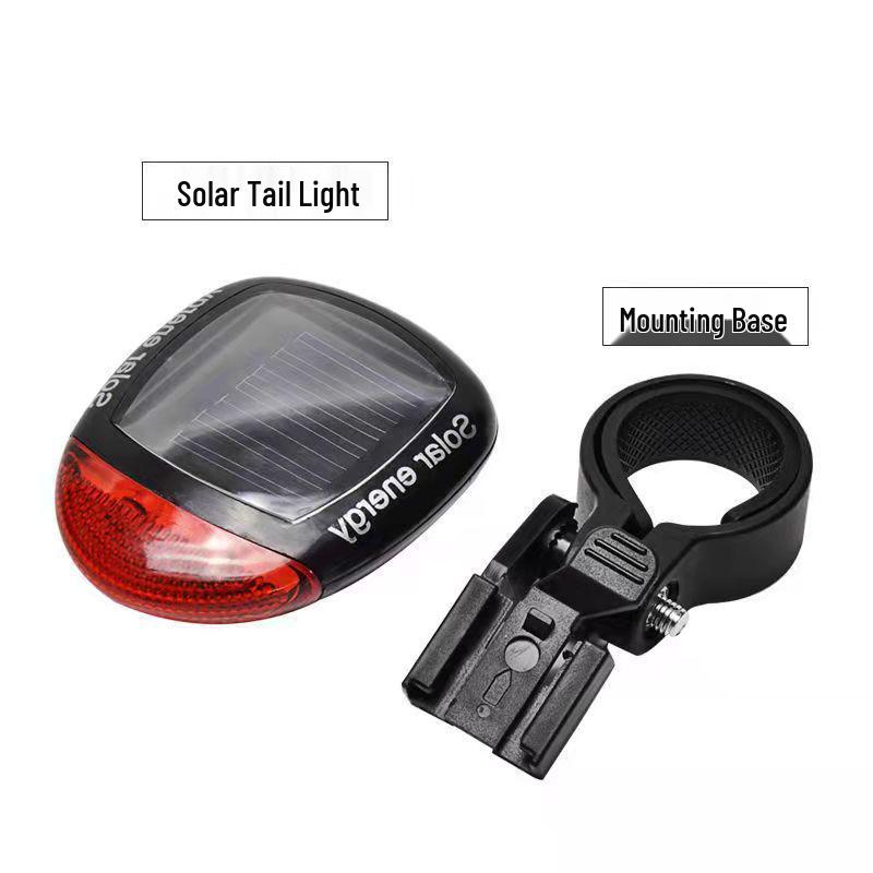 Solar-Powered LED Tail Light for Mountain Bikes - Night Riding Safety Accessory