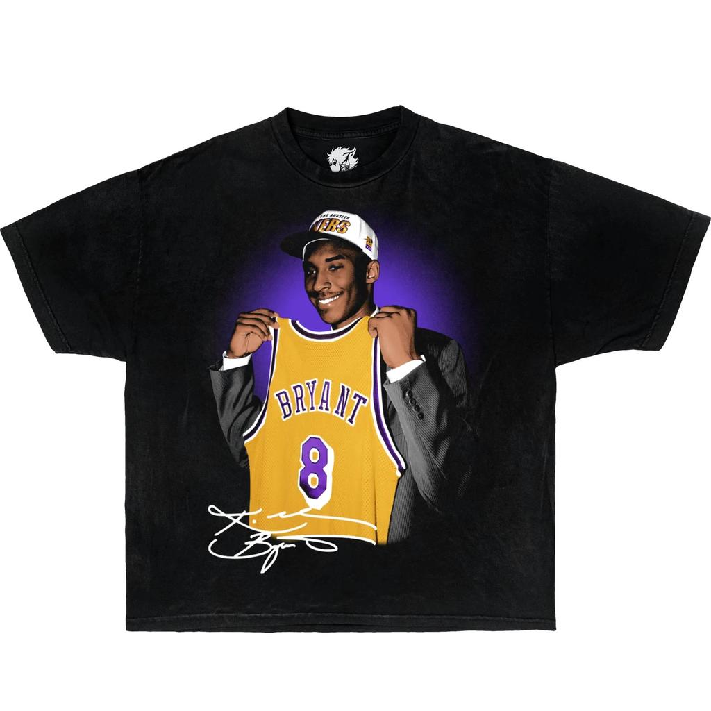 Kobe Draft Vintage Boxy Tee Shirt Oversized T-shirt Streetwear Y2k