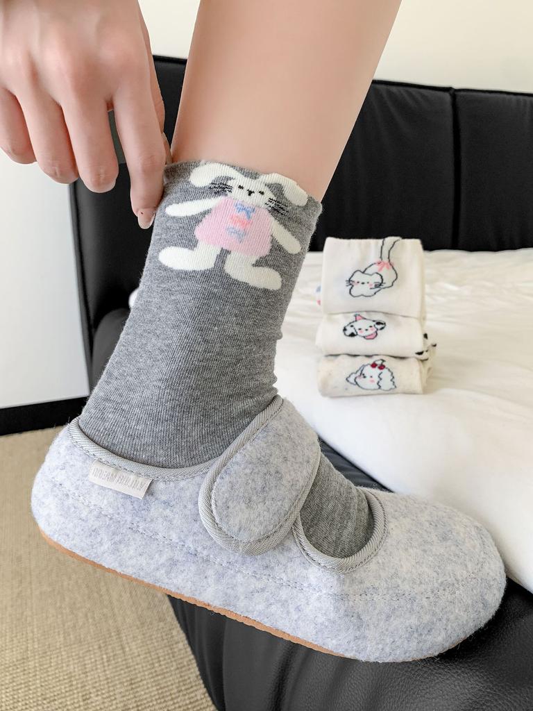 Socken Mittelhohe Socken Sind Vielseitig Und Süß Sommer Dünn Cartoon Süß Sport Wachstums-Socken