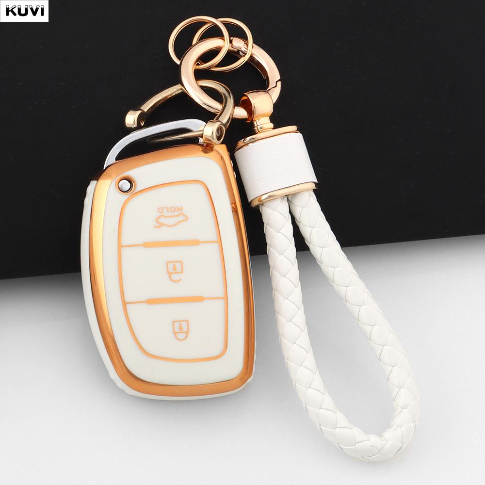 3 4 Button Soft Tpu Car Smart Key Case Fob Keychain For Hyundai Tucson Santa Fe Rena Sonata Elantra Creta Ix35 Ix45 I10 I30 I40