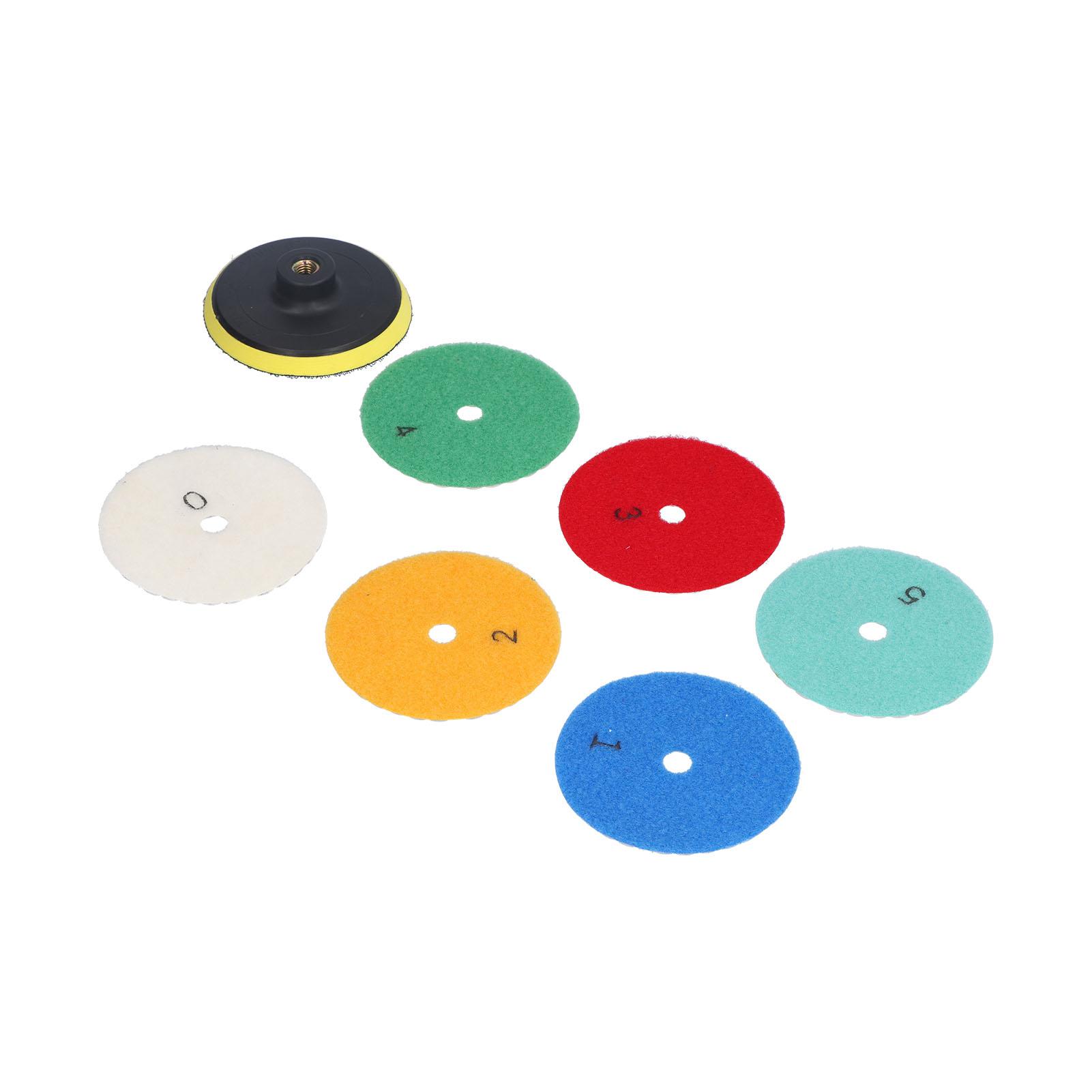 

6 шт. Сухие алмазные полировальные круги 1 шт. Опорная подушка Набор для полировки для шлифовки гранита, мрамора 4 дюйма