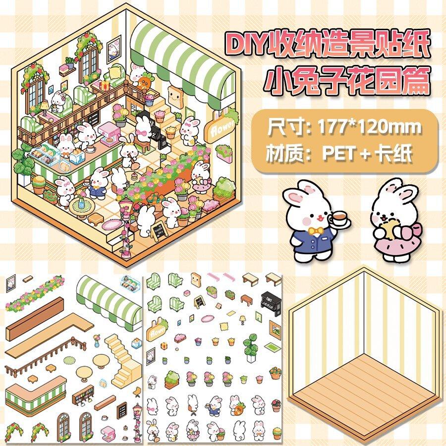 Christmas Gift 3D DIY Miniature Scene Stickers Decor for Notebook/Stationery, Fun Craft Kits to Build Mini World, Xmas Presents