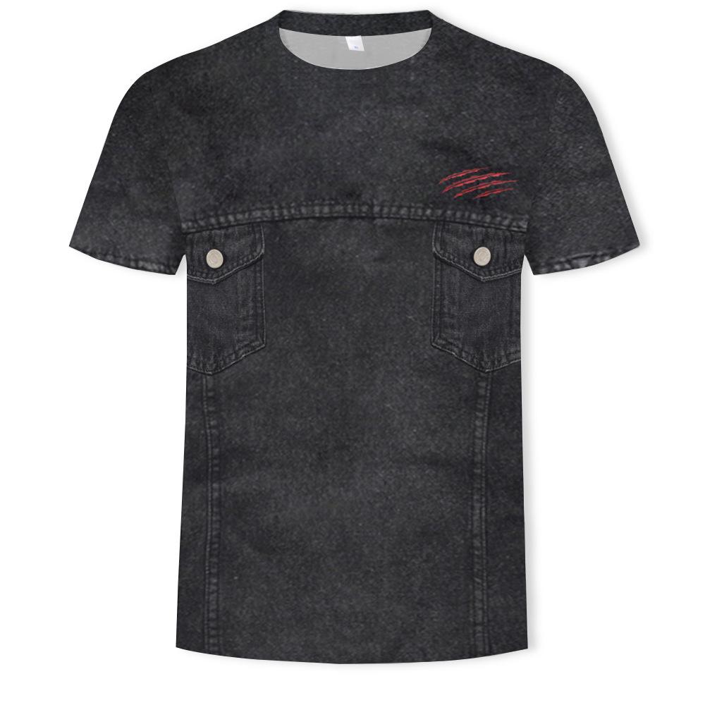 Sommer gefälschte zweiteilige Herren T-Shirt 3D Digital gedruckt Kurzarm T-Shirt Top