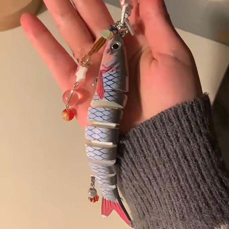 1 Stück Schöner Schmuck Künstlicher Fischköder Schwimmköder Handy-Lanyard Anhänger Für Männer und Frauen Handgemacht Fisch Schlüsselanhänger