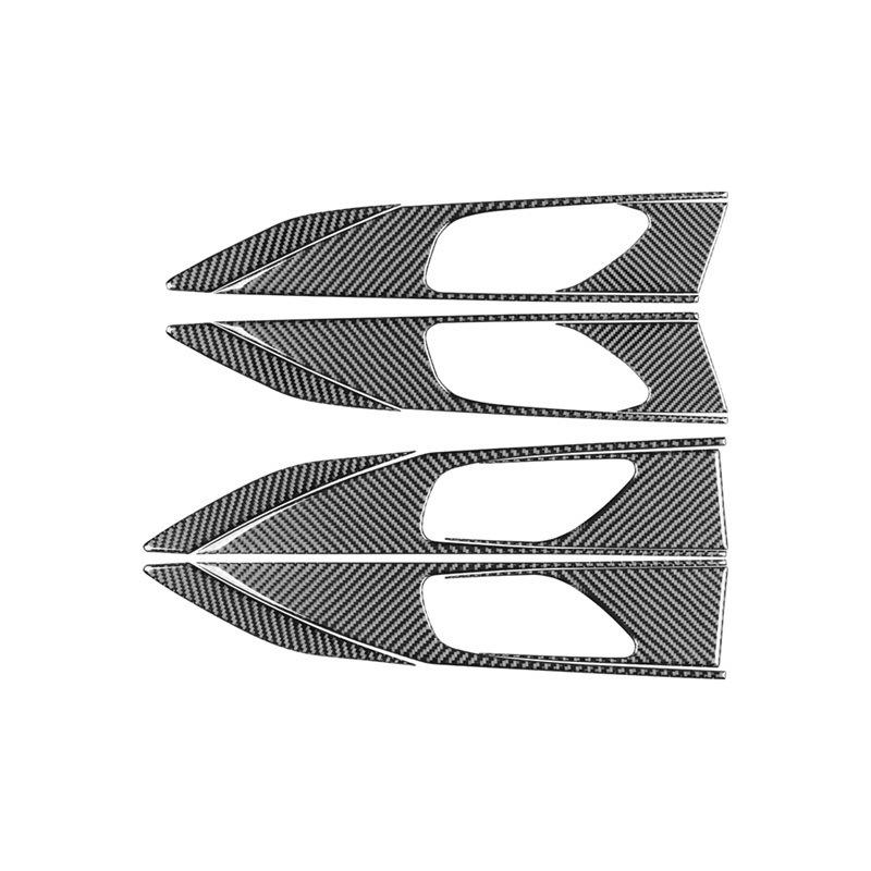 For Mazda CX-9 2016- Carbon Fiber 4PCS Car Inner Door Pull Handle Outer Panel Trim Cover Strips Interior Decoration Sticker