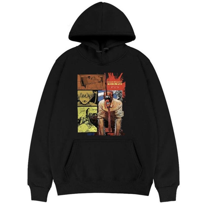 Chainsaw Man Denji Hoodies Print Fashion Sweatshirt Casual Unisex Autumn Winter Fleece Streetwear Tops Male Sudaderas