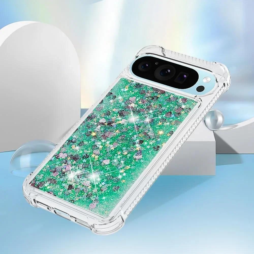 

Luxury Quicksand Glitter Love Heart Case for Google Pixel 9 8 Pro XL 7A 8A 9XL 8Pro Shiny Soft Silicone Airbag Shockproof Cover For Pixel 8 Pro