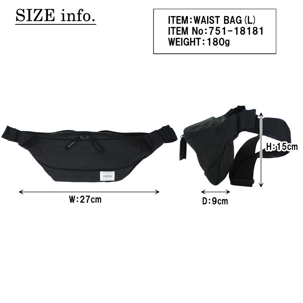 Porter Girl Mousse Waist Bag Navy (L) 751-18181