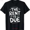 Landlord and Rental Property Manager The Rent Is Due T Shirt Vintage Washed Streetwear Fashion Versatile Comfortable Breathable