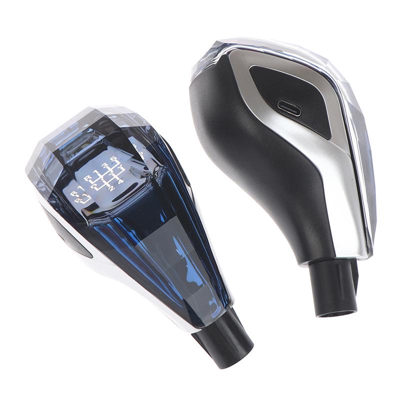 Pomello leva cambio LED in cristallo, leva, pallamano blu, per auto, cambio automatico, manuale, modifica auto