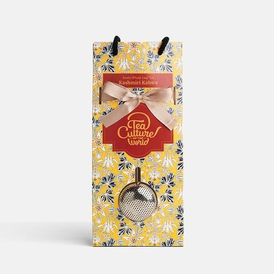 Tea Culture of the World Dream Brews | Kashmiri Kahwa 50g Loose Leaf Green Tea with Telescopic Tea Infuser | Healthy Gifting for your Loved ones 50GM