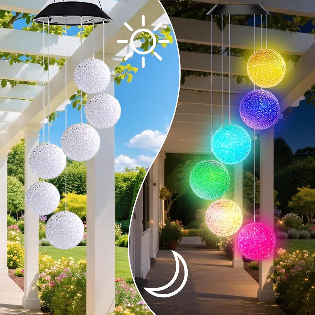 Solar Wind Chime: Seven-Color Gradient Waterproof Garden Lamp for Outdoor Decoration