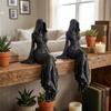 3D Printed Sitting Pose Lady Sculpture Handmade Female Tabletop Ornament  Bookshelf Decor