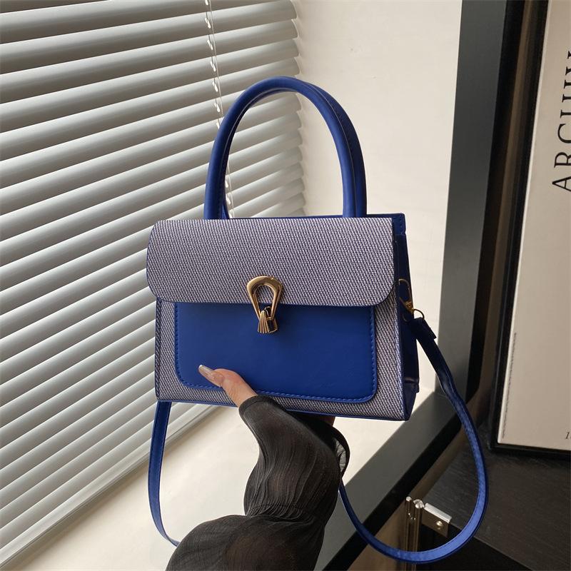 Ausländischer Stil Einrückung Litschi-Muster neu 2025 Sommer Schloss schlicht lässig Messenger Schulter tragbar kleine quadratische Tasche Frau