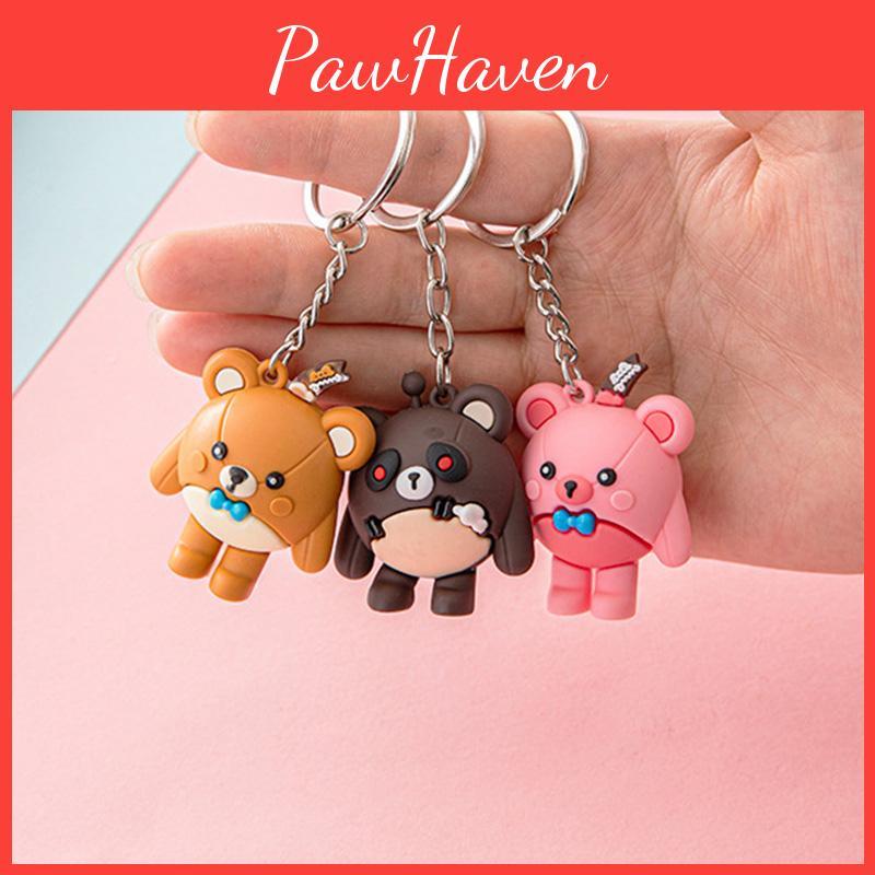 Cute Egg Party 3d Teddy Bear Keychain For Students And Backpacks