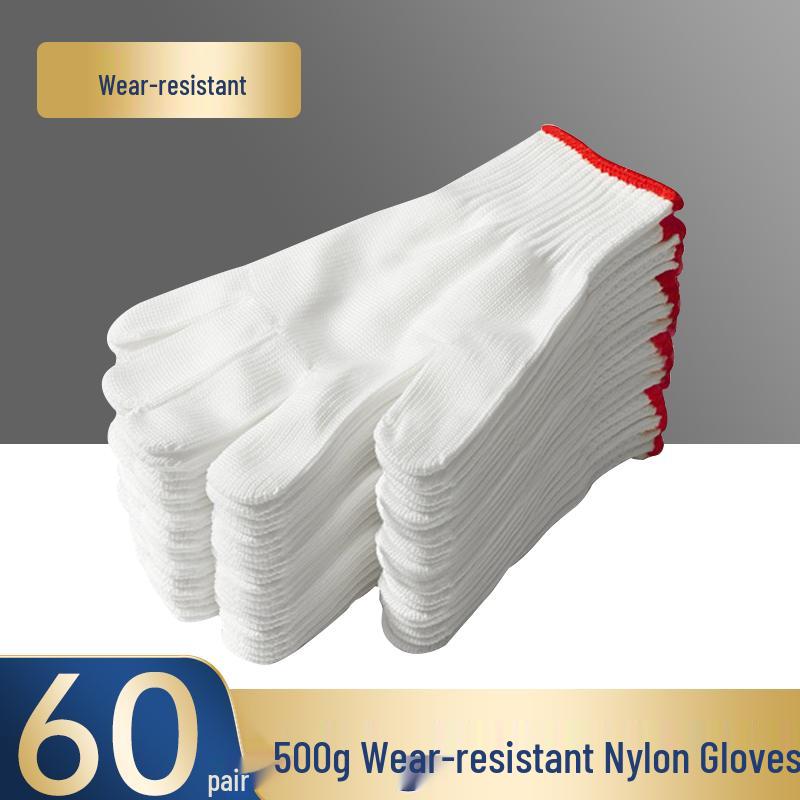 Men's Non-Slip Work Gloves - Durable, Wear-Resistant, Thickened Cotton Yarn & Nylon for Construction.