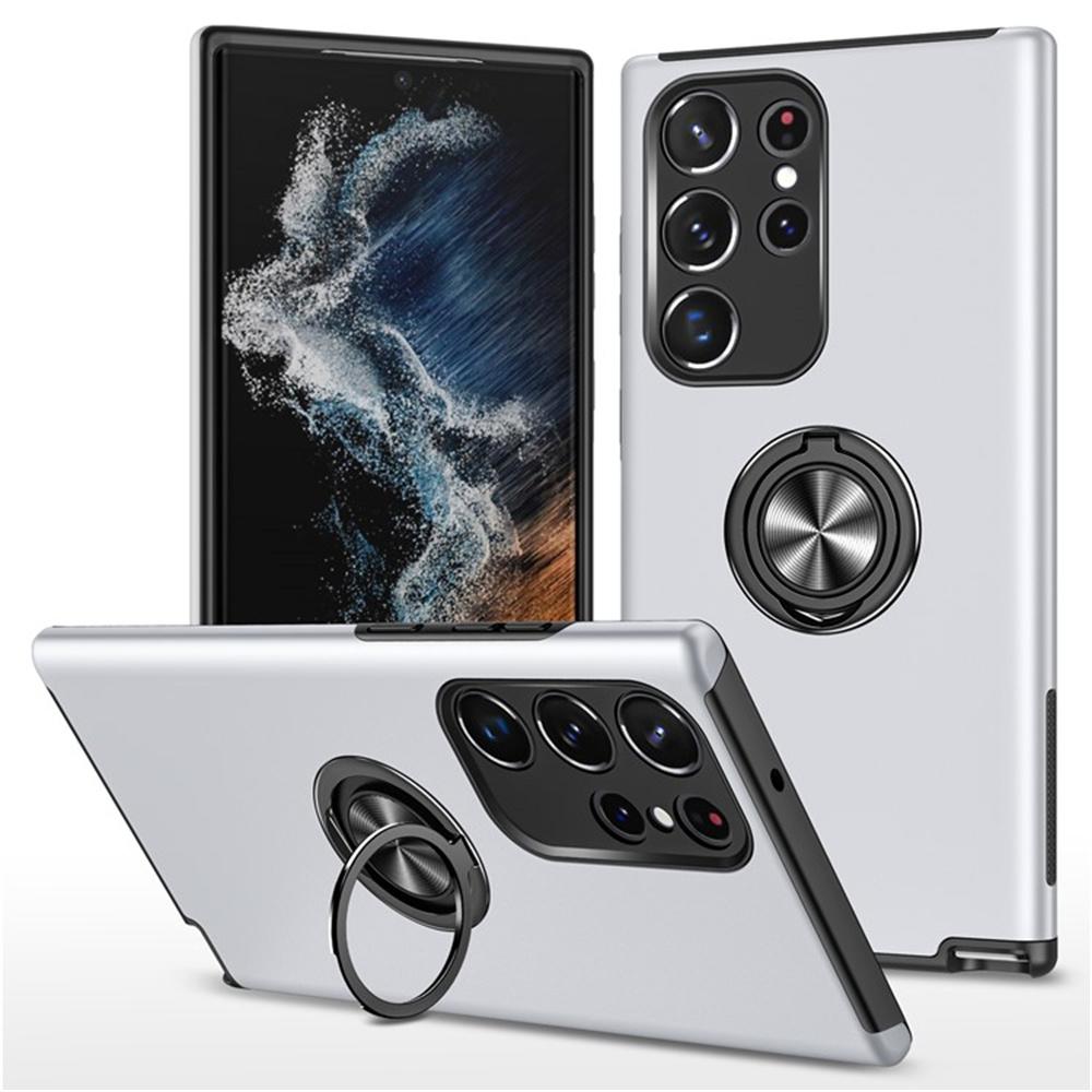 For Samsung Galaxy S25 Ultra Case PC+TPU Phone Cover with Rotatable Ring Holder