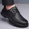 Spring Autumn Lace Cow Leather Shoes for Men Fashion Soft-soled Men's Platform Shoes Designer Casual Dress Shoes Male