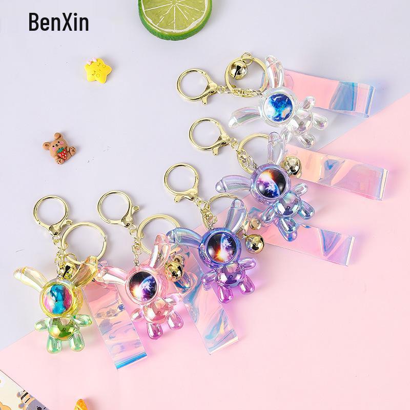 Acrylic Iridescent Long-Eared Rabbit Keychain Charm