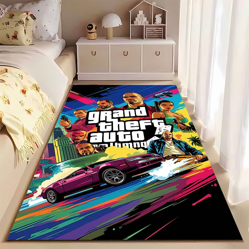 Grand Theft Auto Game Art Style suitable as a non-slip mat for the living room or bedroom sofa