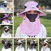 Neck Protection Sun Hat with Solar Fan Digital Display Screen Face Cover Bucket Hat  Hiking