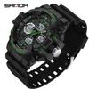 SANDA 3168 White Sport Watch LED Digital 50M Waterproof Watch Men Multifunction Clock Relogio Masculino Men Military Watches