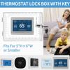 Large Clear Thermostat Cover Box with Secure Key Set Wall Mounted Lockable Thermostats Guard for Home and Office Use