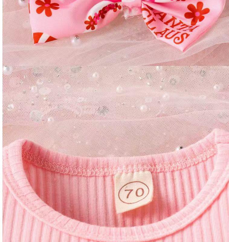 Baby Girl's Bowknot Dress Bodysuit with Hairband (Spring/Autumn)