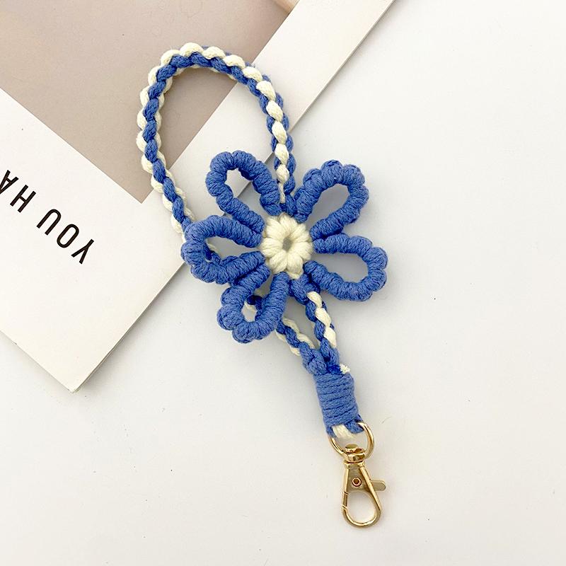 1PC Knitted Wristlet Bohemian Style Handwoven Lanyard Gift Accessories Key Ring Purse Bracelet Phone Charm Bag Pendant