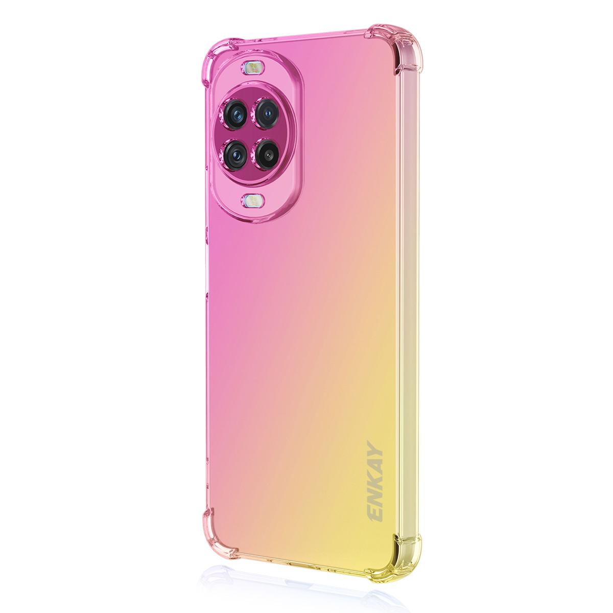 

For Huawei nova 14 Pro 5G TPU Case ENKAY Thickened Four Corner Drop-proof Phone Back Cover Pink/Gold
