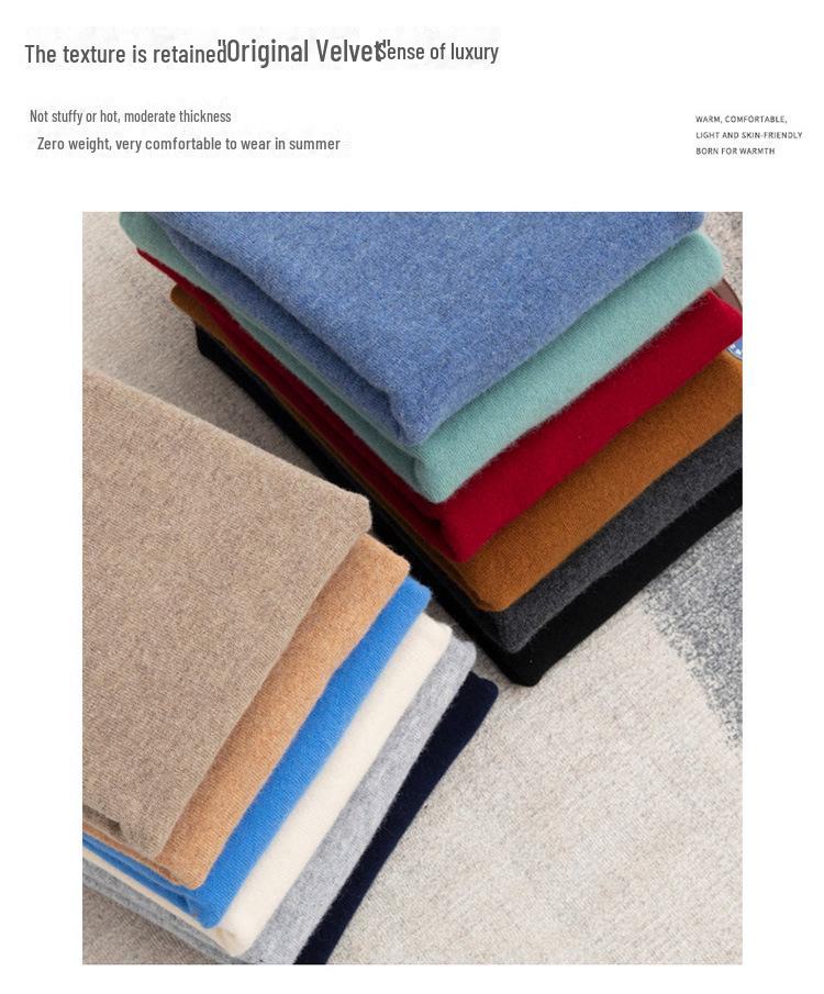 Pánský svetr s krátkým rukávem z kašmírové vlny na podzim a zimu