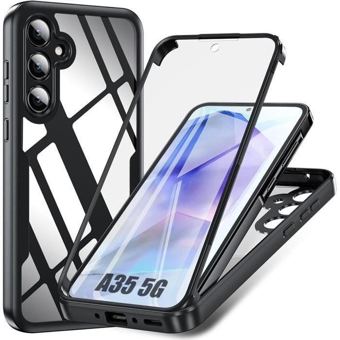 Case for Samsung Galaxy A35 5G - Full Protection - Soft TPU - Hard PC - Black