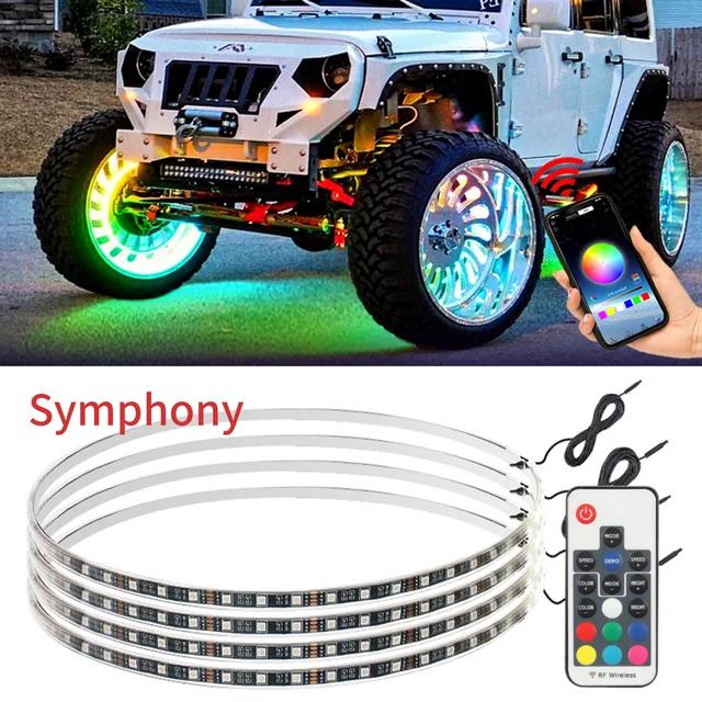 Symphony 15.5 inch Car wheel hub lights rgb Atmosphere light External accessories ambient light Wheel Ring Neon Strip Light ATV