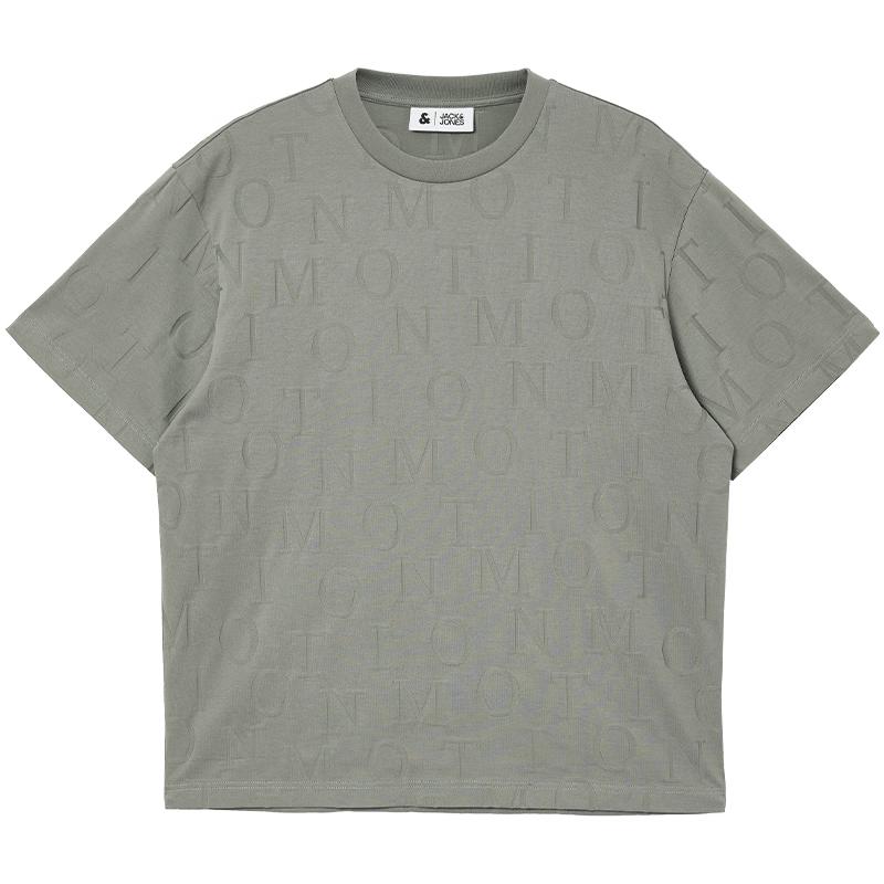 

Jack & Jones Men s Loose Fit Cotton Short Sleeve T-Shirt with Lettering (225201218)